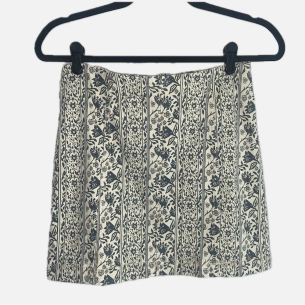 Free People Modern Femme Floral Mini Skirt, women’s size 8, blue/grey and cream